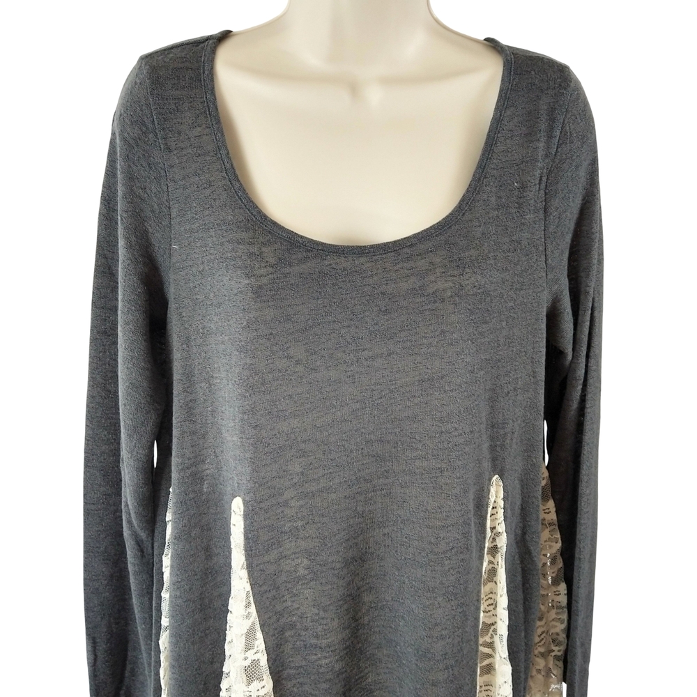 Entro Charcoal and Ivory Lace Tunic - Picture 3 of 9